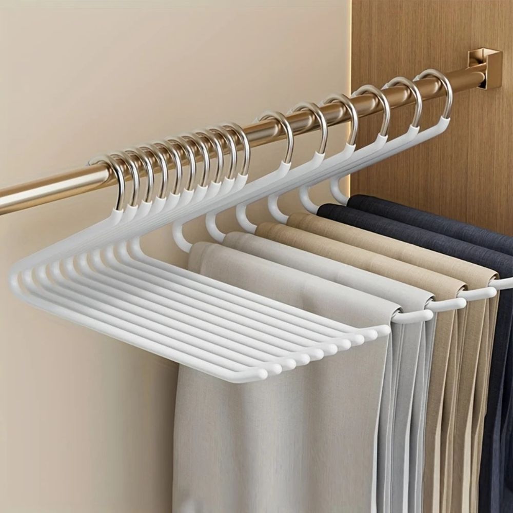 Goose Neck Z - 10 Pack Stainless Steel Pants Hanger & Trouser Organizer 2