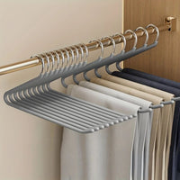 Goose Neck Z - 10 Pack Stainless Steel Pants Hanger & Trouser Organizer 3