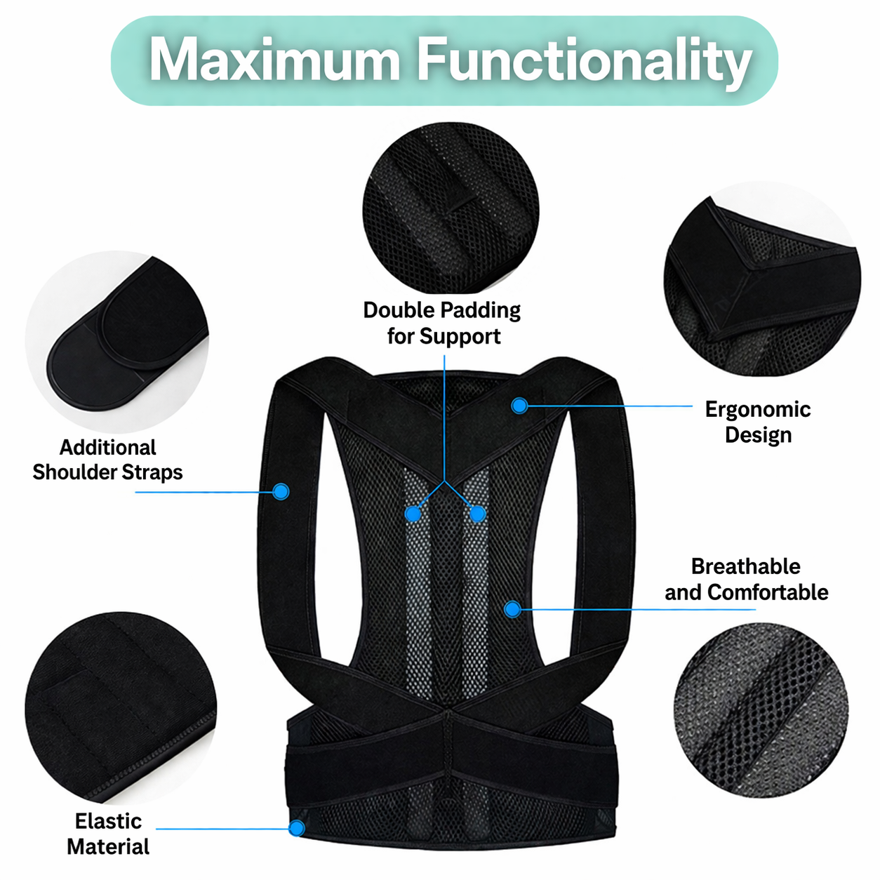 BACKLIX – Adjustable Posture Corrector for Improved Sitting and Standing
