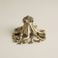 Handcrafted Antique Brass Octopus Sculpture - Unique Ocean-Inspired Home Décor 1