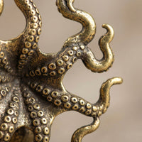 Handcrafted Antique Brass Octopus Sculpture - Unique Ocean-Inspired Home Décor 3