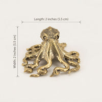 Handcrafted Antique Brass Octopus Sculpture - Unique Ocean-Inspired Home Décor 7