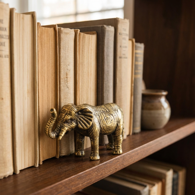 Handcrafted Brass Elephant Figurine - Elegant Home Décor Accent for Any Room 0