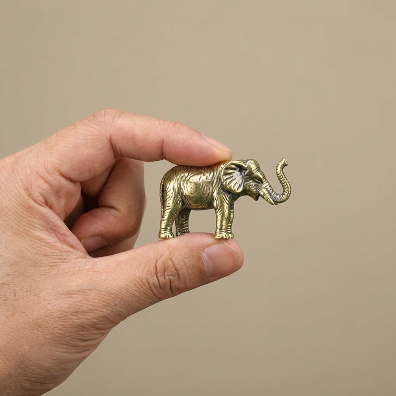 Handcrafted Brass Elephant Figurine - Elegant Home Décor Accent for Any Room 3