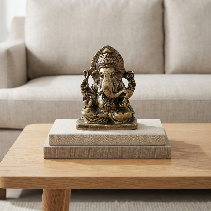 Handcrafted Ganesha Sculpture - Resin Elephant Figurine for Luck and Prosperity 0