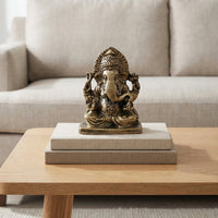 Handcrafted Ganesha Sculpture - Resin Elephant Figurine for Luck and Prosperity 0