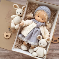 Handmade Cotton Waldorf Doll - Soft Plush Toy for Imaginative Play 0