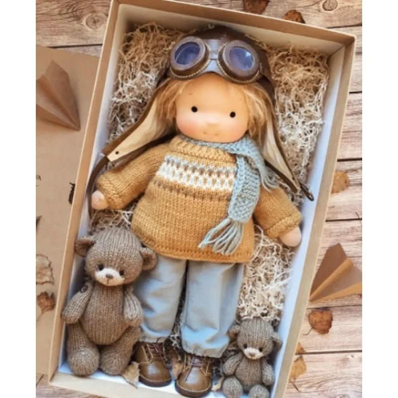 Handmade Cotton Waldorf Doll - Soft Plush Toy for Imaginative Play 11