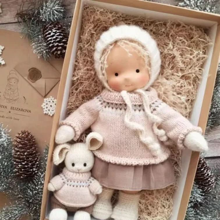 Handmade Cotton Waldorf Doll - Soft Plush Toy for Imaginative Play 17