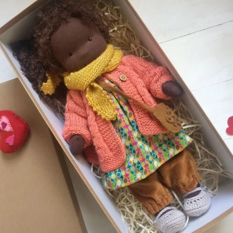 Handmade Cotton Waldorf Doll - Soft Plush Toy for Imaginative Play 19