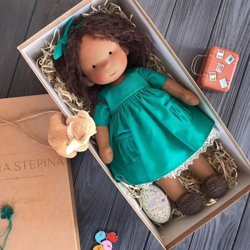Handmade Cotton Waldorf Doll - Soft Plush Toy for Imaginative Play 21
