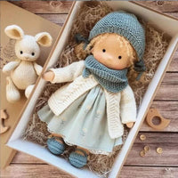 Handmade Cotton Waldorf Doll - Soft Plush Toy for Imaginative Play 22