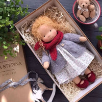 Handmade Cotton Waldorf Doll - Soft Plush Toy for Imaginative Play 23