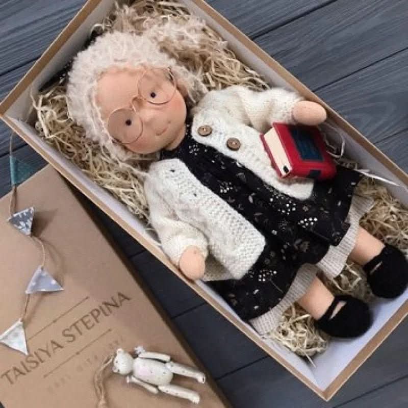 Handmade Cotton Waldorf Doll - Soft Plush Toy for Imaginative Play 25