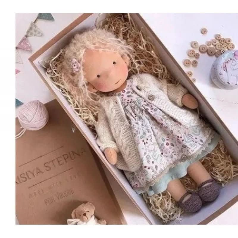 Handmade Cotton Waldorf Doll - Soft Plush Toy for Imaginative Play 27