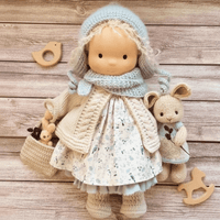 Handmade Cotton Waldorf Doll - Soft Plush Toy for Imaginative Play 28