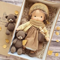 Handmade Cotton Waldorf Doll - Soft Plush Toy for Imaginative Play 29