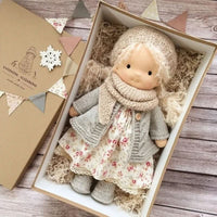 Handmade Cotton Waldorf Doll - Soft Plush Toy for Imaginative Play 31