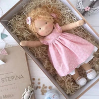 Handmade Cotton Waldorf Doll - Soft Plush Toy for Imaginative Play 32
