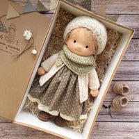 Handmade Cotton Waldorf Doll - Soft Plush Toy for Imaginative Play 33