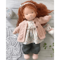 Handmade Cotton Waldorf Doll - Soft Plush Toy for Imaginative Play 35