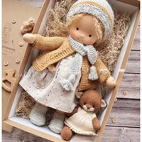 Handmade Cotton Waldorf Doll - Soft Plush Toy for Imaginative Play 36