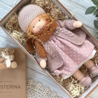 Handmade Cotton Waldorf Doll - Soft Plush Toy for Imaginative Play 40