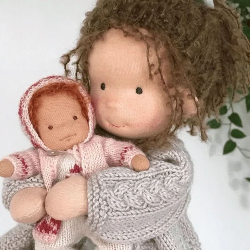 Handmade Cotton Waldorf Doll - Soft Plush Toy for Imaginative Play 6