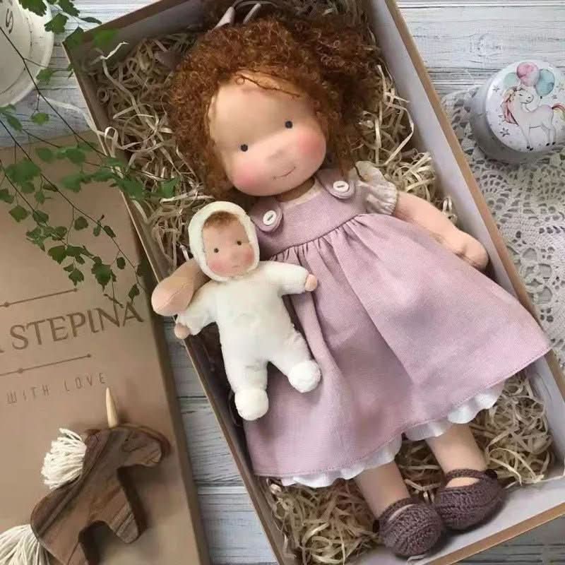 Handmade Cotton Waldorf Doll - Soft Plush Toy for Imaginative Play 8
