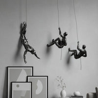 Handmade Resin Climbing Wall Sculpture for Dynamic Indoor Decor 0