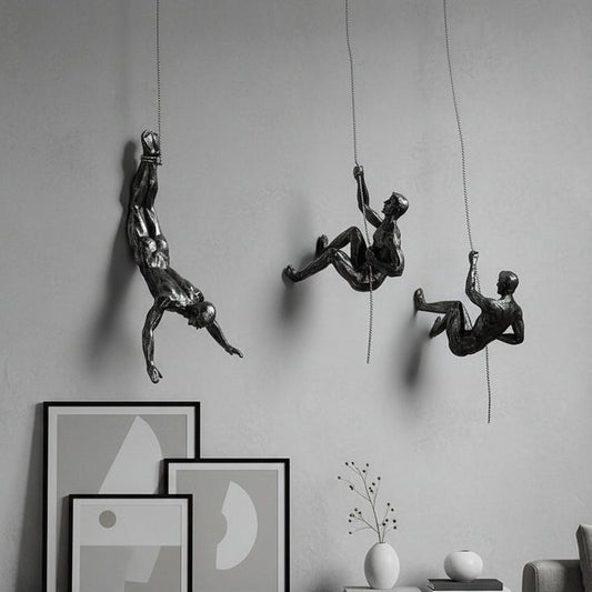 Handmade Resin Climbing Wall Sculpture for Dynamic Indoor Decor 0