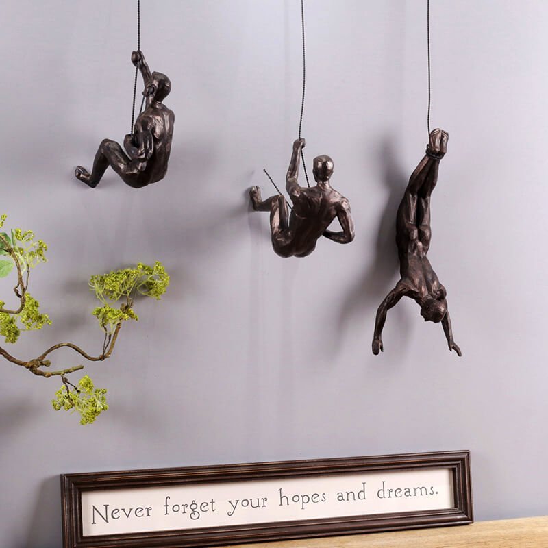 Handmade Resin Climbing Wall Sculpture for Dynamic Indoor Decor 2