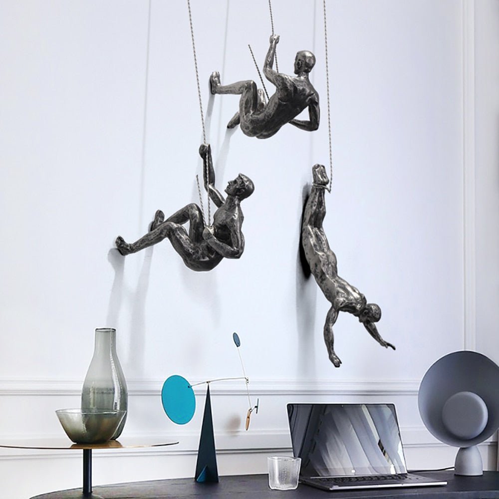 Handmade Resin Climbing Wall Sculpture for Dynamic Indoor Decor 3