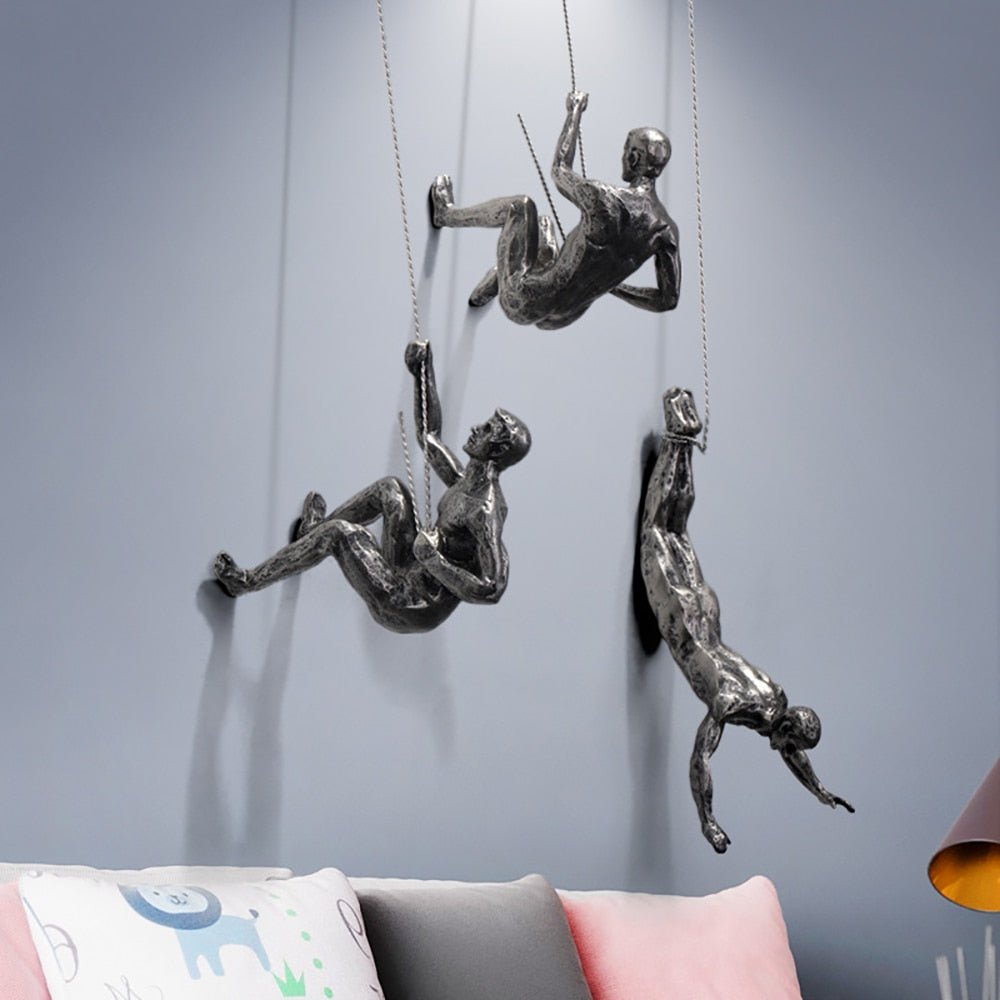 Handmade Resin Climbing Wall Sculpture for Dynamic Indoor Decor 5