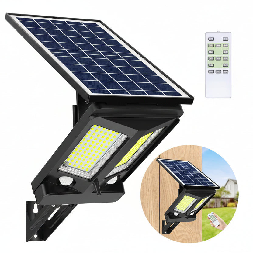 HelionGuard ProLight 12000 - Solar LED Spotlight with Motion Detection & Remote Control 0