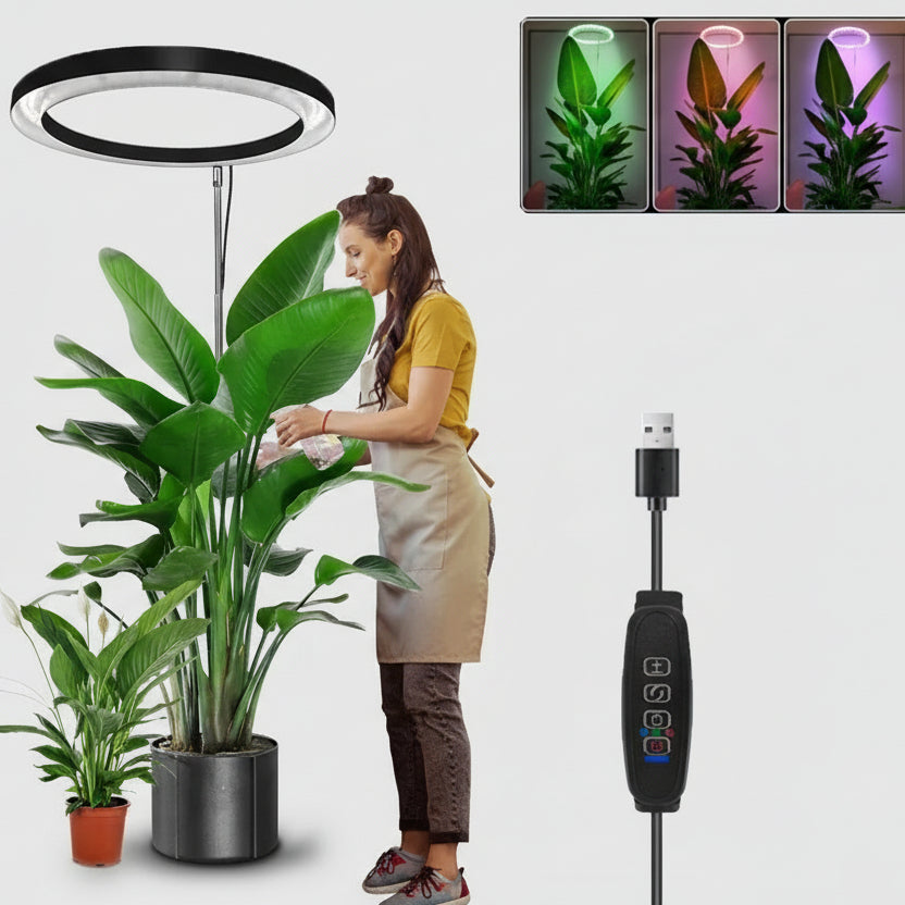 Indoor Grow Lights - Full Spectrum LED Grow Light with Adjustable Height & Timer 1
