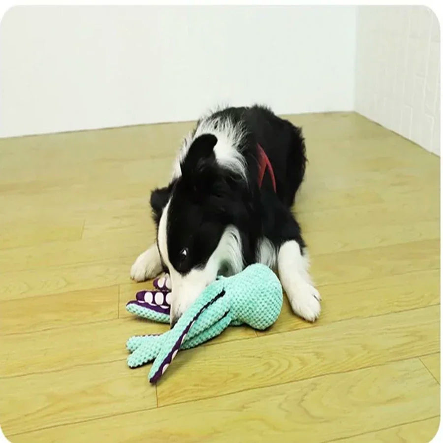 Interactive Plush Octopus Dog Toy - Sound & Anti-Demolition Design 1