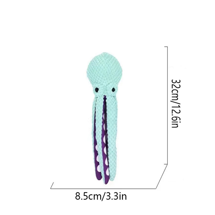 Interactive Plush Octopus Dog Toy - Sound & Anti-Demolition Design 5