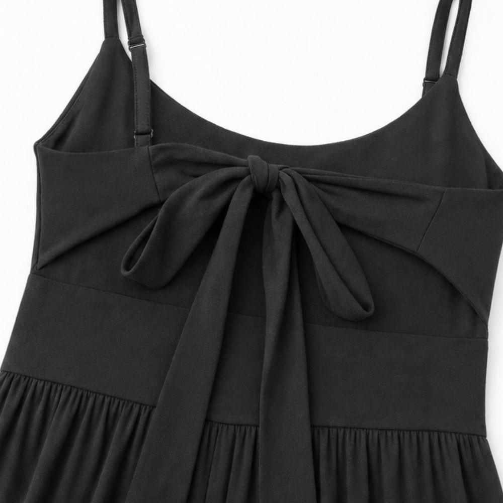 JUMPLORA – Sleeveless Wide Leg Jumpsuit with Adjustable Back Tie Detail