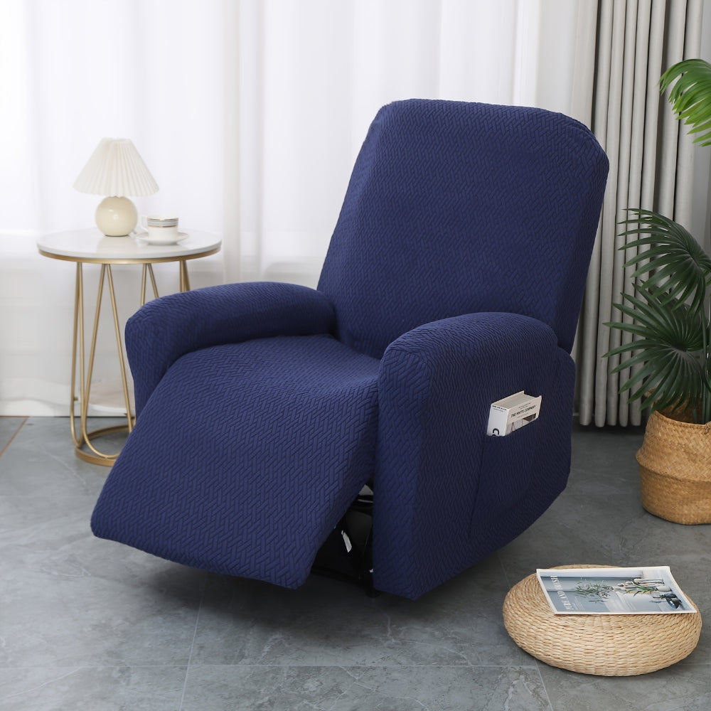 Juno Soft Fitted Recliner Chair Cover with Pocket - Cozy Microfiber Protection 0