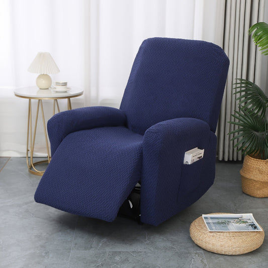 Juno Soft Fitted Recliner Chair Cover with Pocket - Cozy Microfiber Protection 0