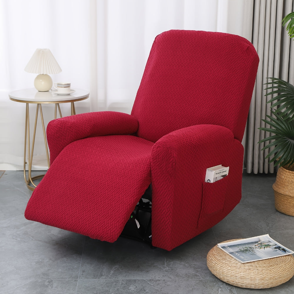 Juno Soft Fitted Recliner Chair Cover with Pocket - Cozy Microfiber Protection 1