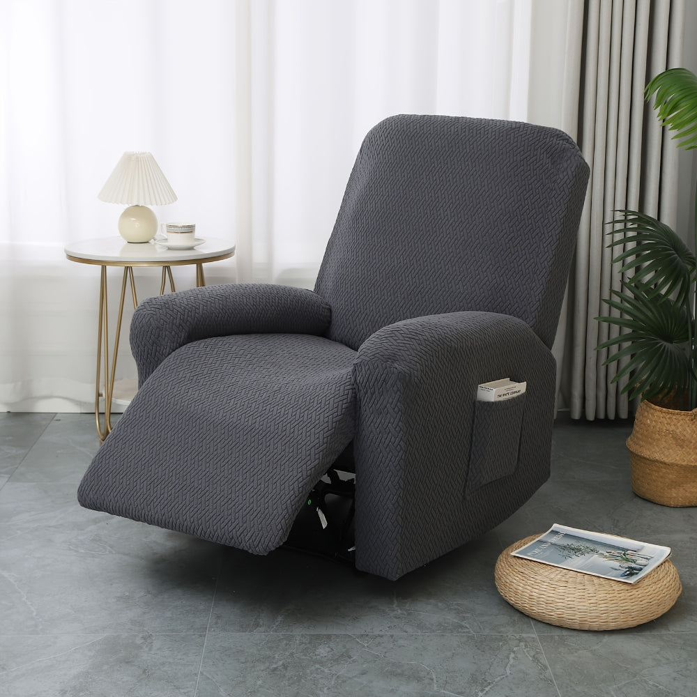 Juno Soft Fitted Recliner Chair Cover with Pocket - Cozy Microfiber Protection 2