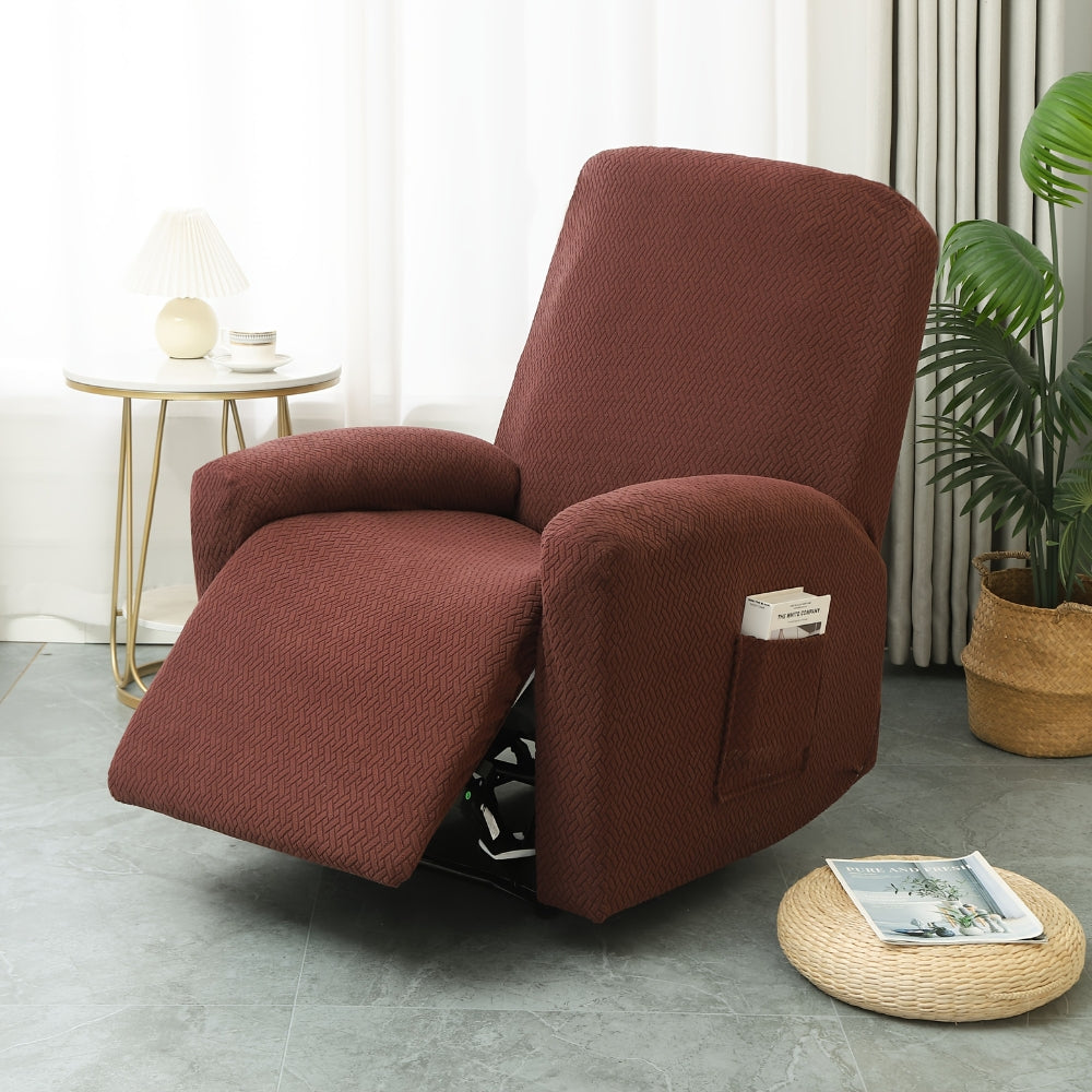 Juno Soft Fitted Recliner Chair Cover with Pocket - Cozy Microfiber Protection 3