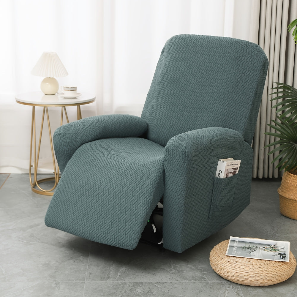Juno Soft Fitted Recliner Chair Cover with Pocket - Cozy Microfiber Protection 4