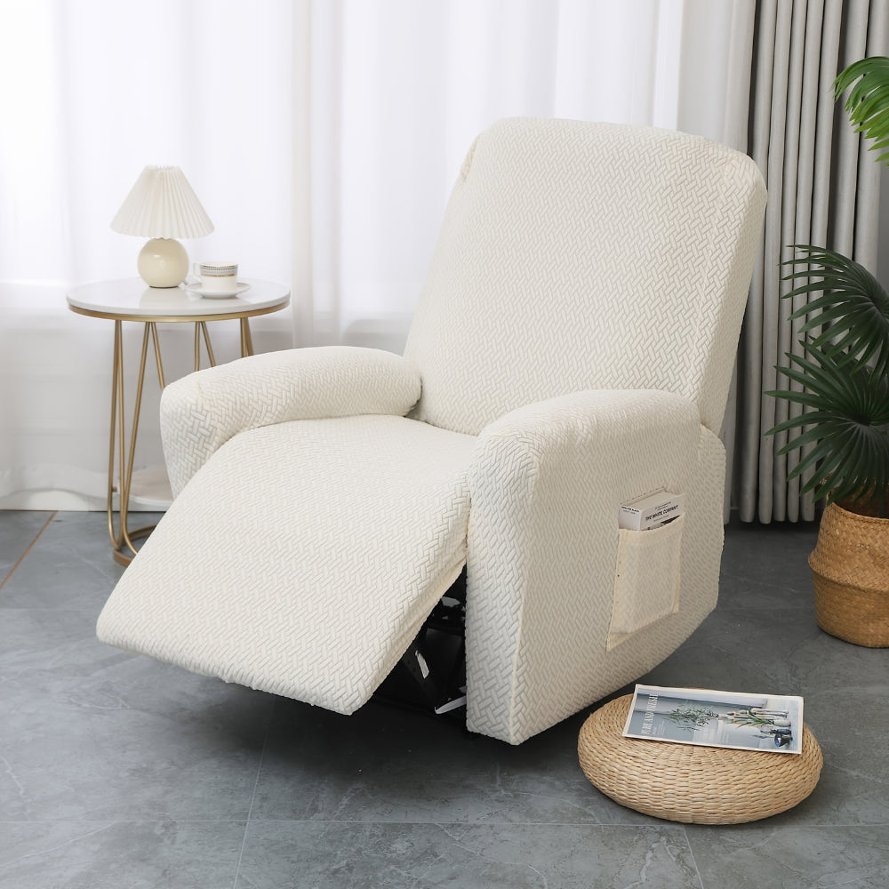 Juno Soft Fitted Recliner Chair Cover with Pocket - Cozy Microfiber Protection 6