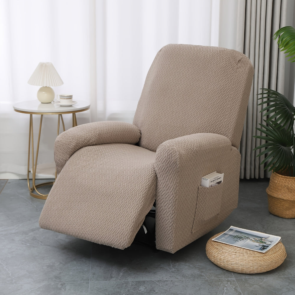 Juno Soft Fitted Recliner Chair Cover with Pocket - Cozy Microfiber Protection 9