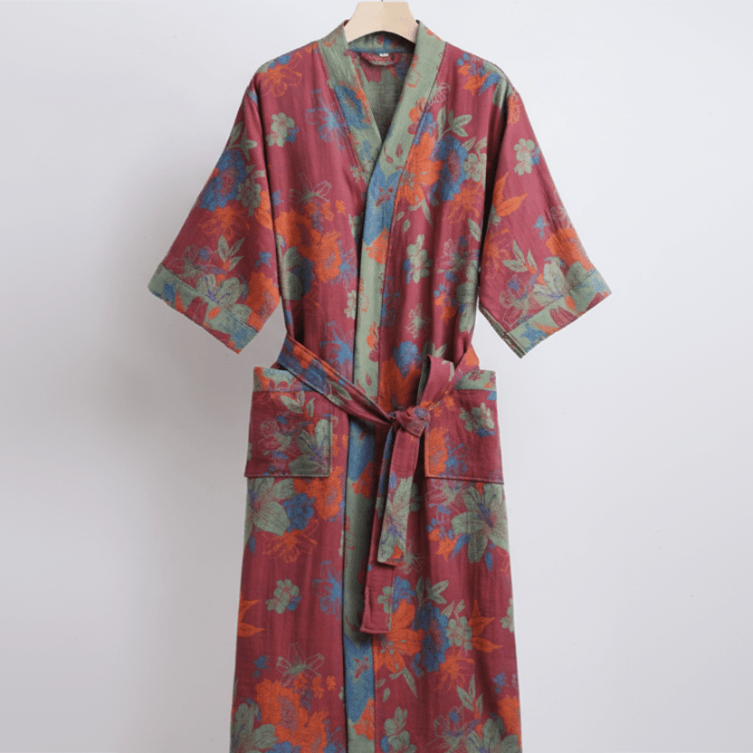 KIMOGINKO - Organic Cotton Kimono Bathrobe for Ultimate Comfort and Style 0