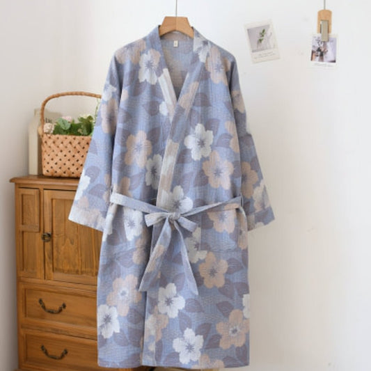 KIMONARA - Organic Cotton Bathrobe with Reversible Design for Ultimate Comfort 0