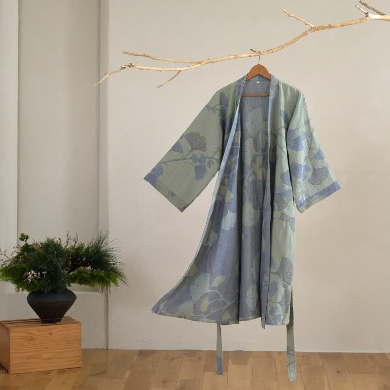 KIMONARA - Organic Cotton Bathrobe with Reversible Design for Ultimate Comfort 4